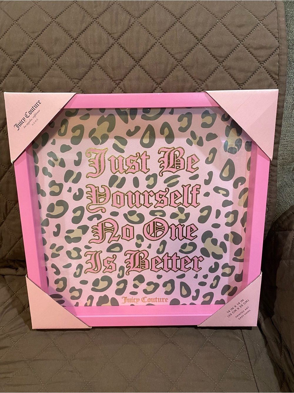 Juicy Couture Pink Leopard Motivational Wall Art